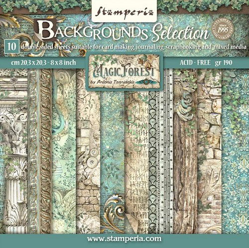 Stamperia Papierset Backgrounds Selection Magic Forest 20,3 x 20,3 cm