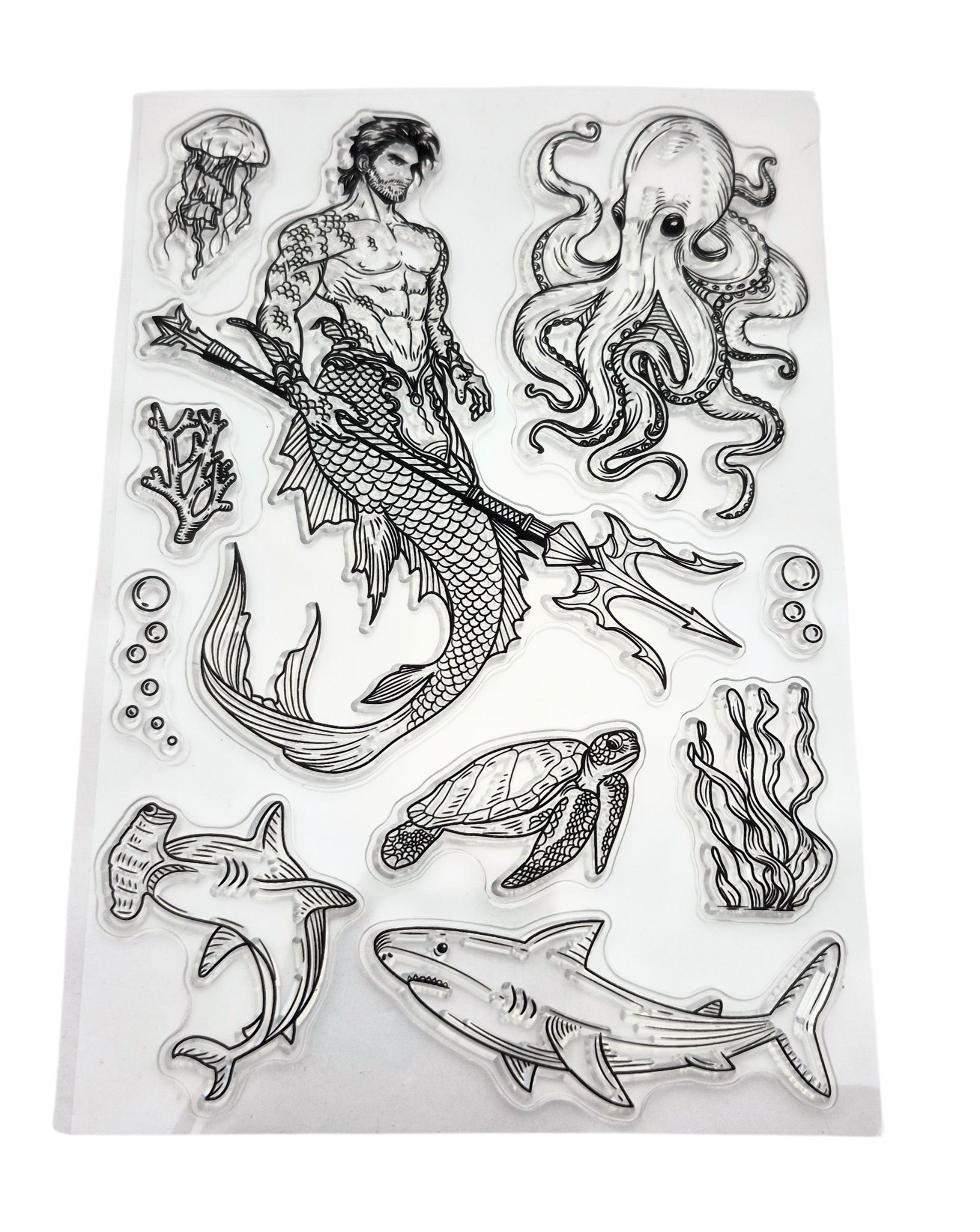 Atlantis Merman Stempelset ca. 11 x 16 cm