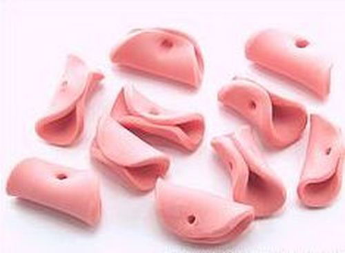 Papillon-Perlen Pancake ca. 15mm vintage rosa 10Stk