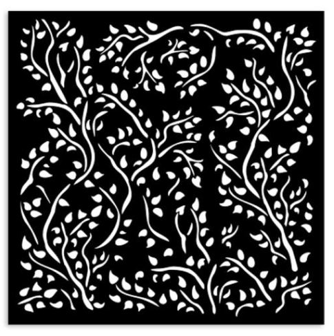 Stamperia Schablone House of Roses branch pattern 12x12cm Stamperia Schablone House of Roses branch pattern 12x12cm