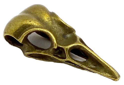 Metallanhänger  Rabenschädel ca. 31 x 14 x 9 mm antikfarben