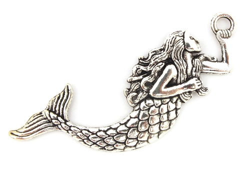 Anhänger Meerjungfrau Flossi ca. 77 x 22mm silberfarben