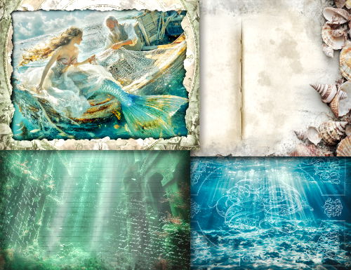 JunkJournal Papierset Atlantis DIN A4