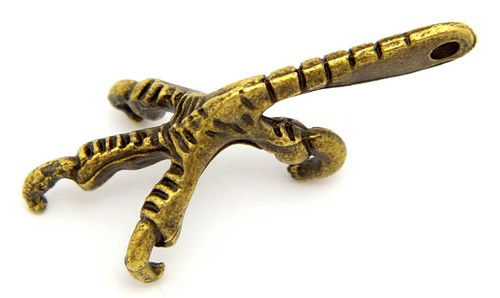Metallanhänger Drachenkralle ca. 32 x 14mm antikfarben